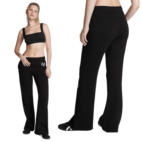 Victoria's Secret Pants - Victoria's Secret PINK Everyday Fleece High Waist Flare Sweatpants Large Black